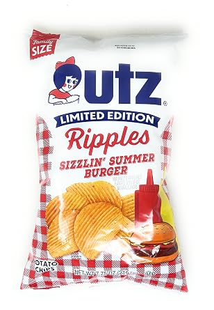 Utz Ripples Sizzlin Summer Burger Potato Chips 7.75oz - 1 bag