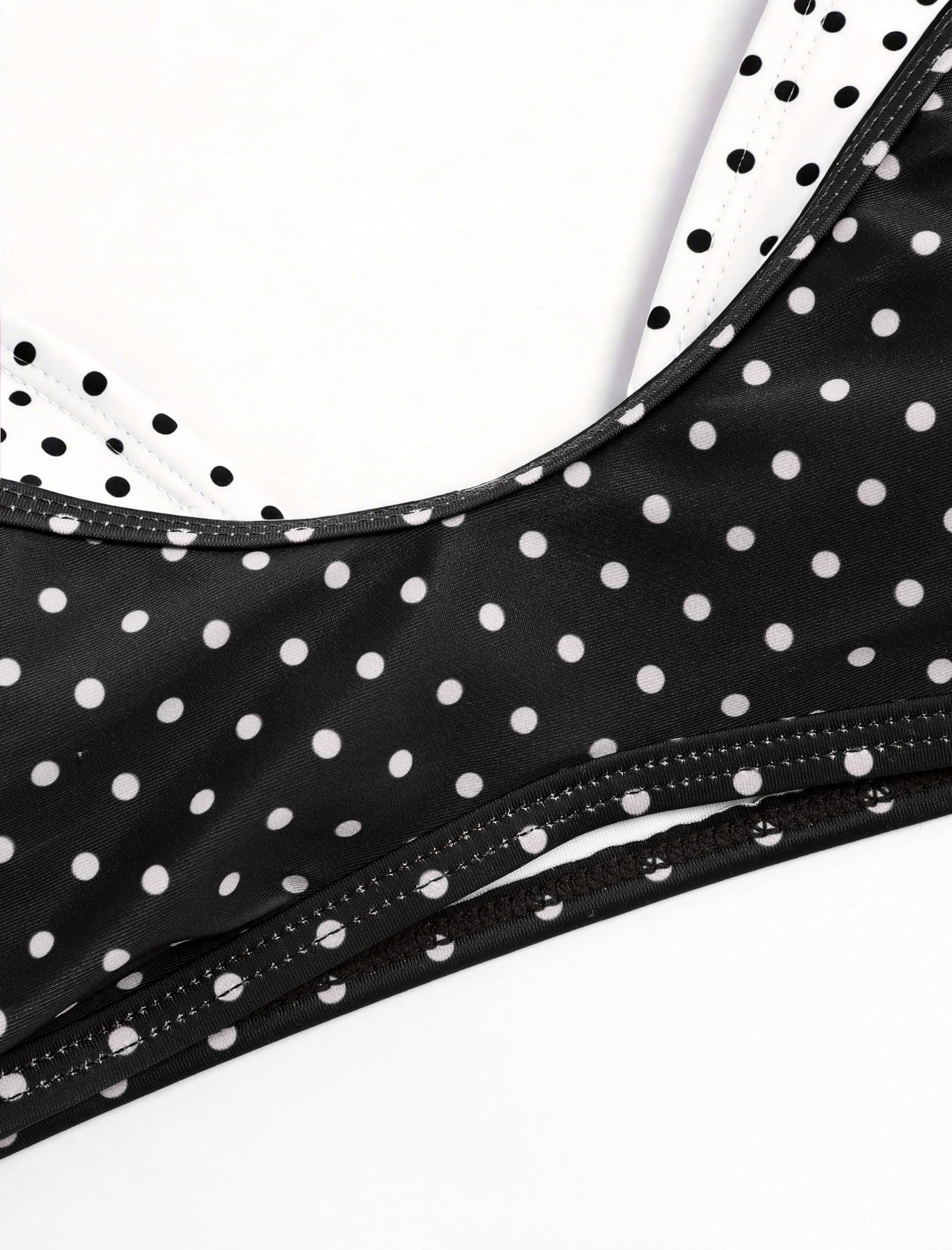 ZAFUL Bikini da donna a pois set doppio strato Halter 2 pezzi costume da bagno | Costume da bagno a due pezzi con laccetto laterale a blocchi di colore, costume da bagno floreale a quadretti sfacciato