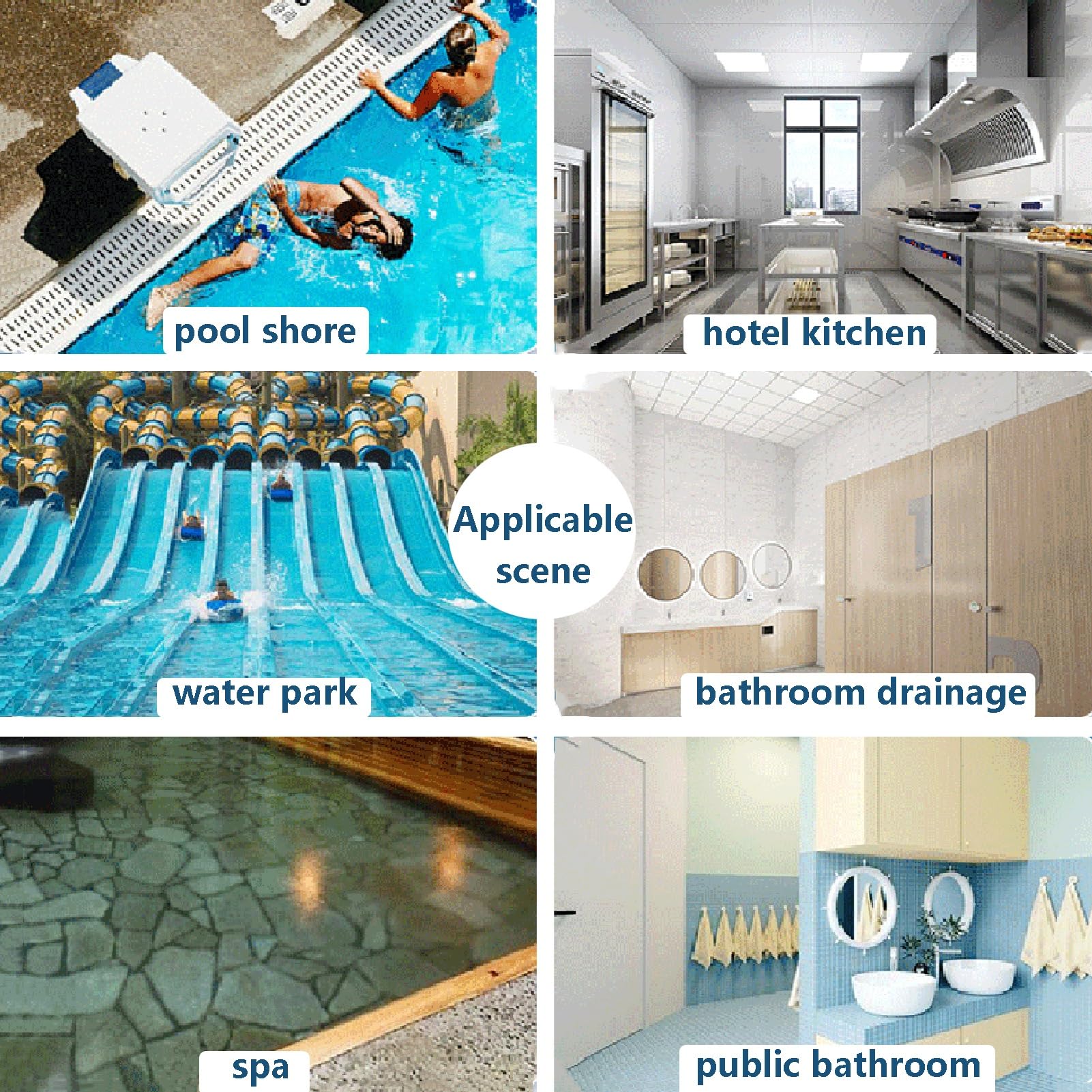 Griglia di Troppo Pieno per Piscina - Griglia di Scarico in plastica per Bordo Piscina e scarichi del Bagno, 25 cm x 100 cm - Accessori di Supporto per Piscine Tial