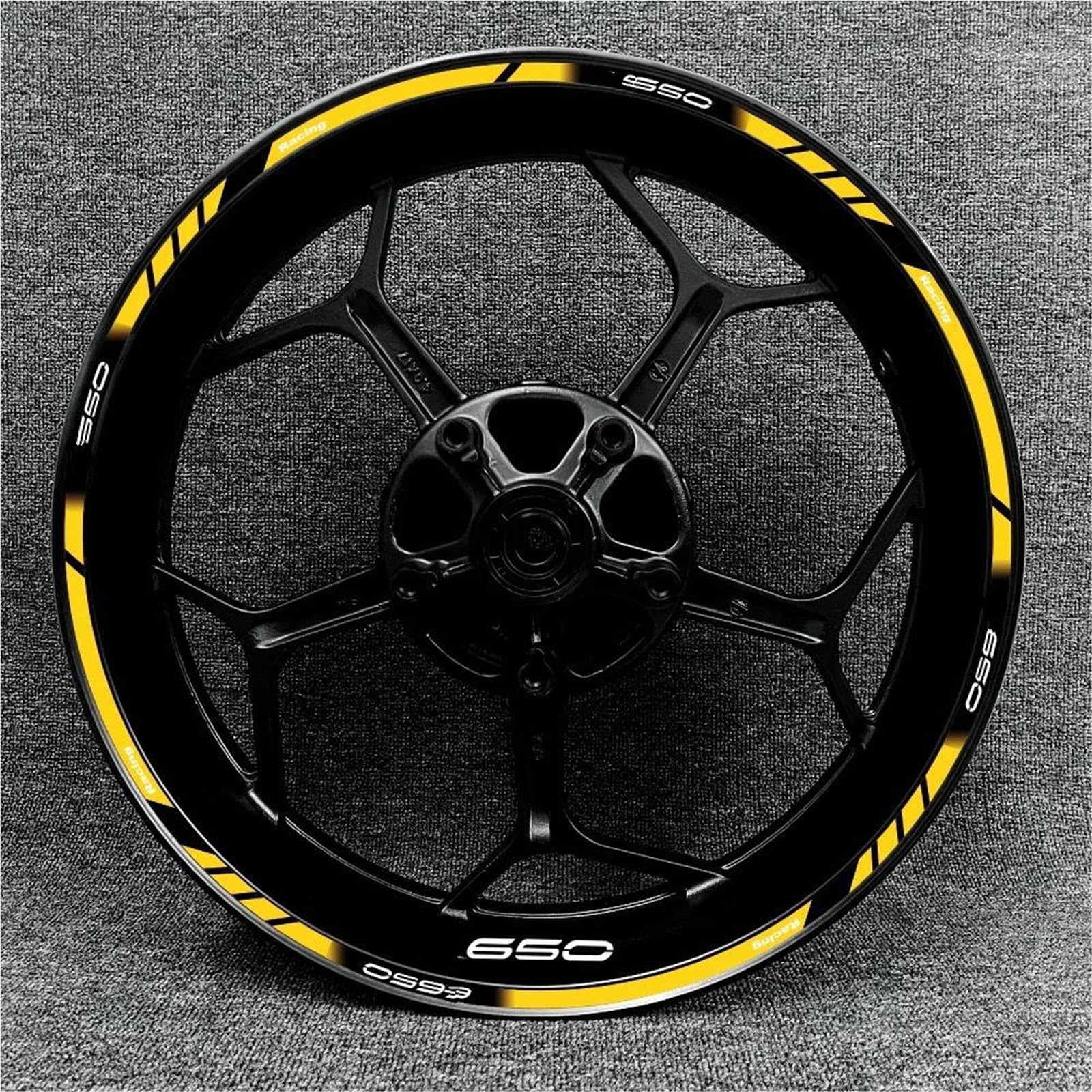 Motorcycle Wheel Hub Decal Front and Rear Rim Reflective Sticker for Kawasaki for Z250 for Z300 for Z400 for Z650(Color25)
