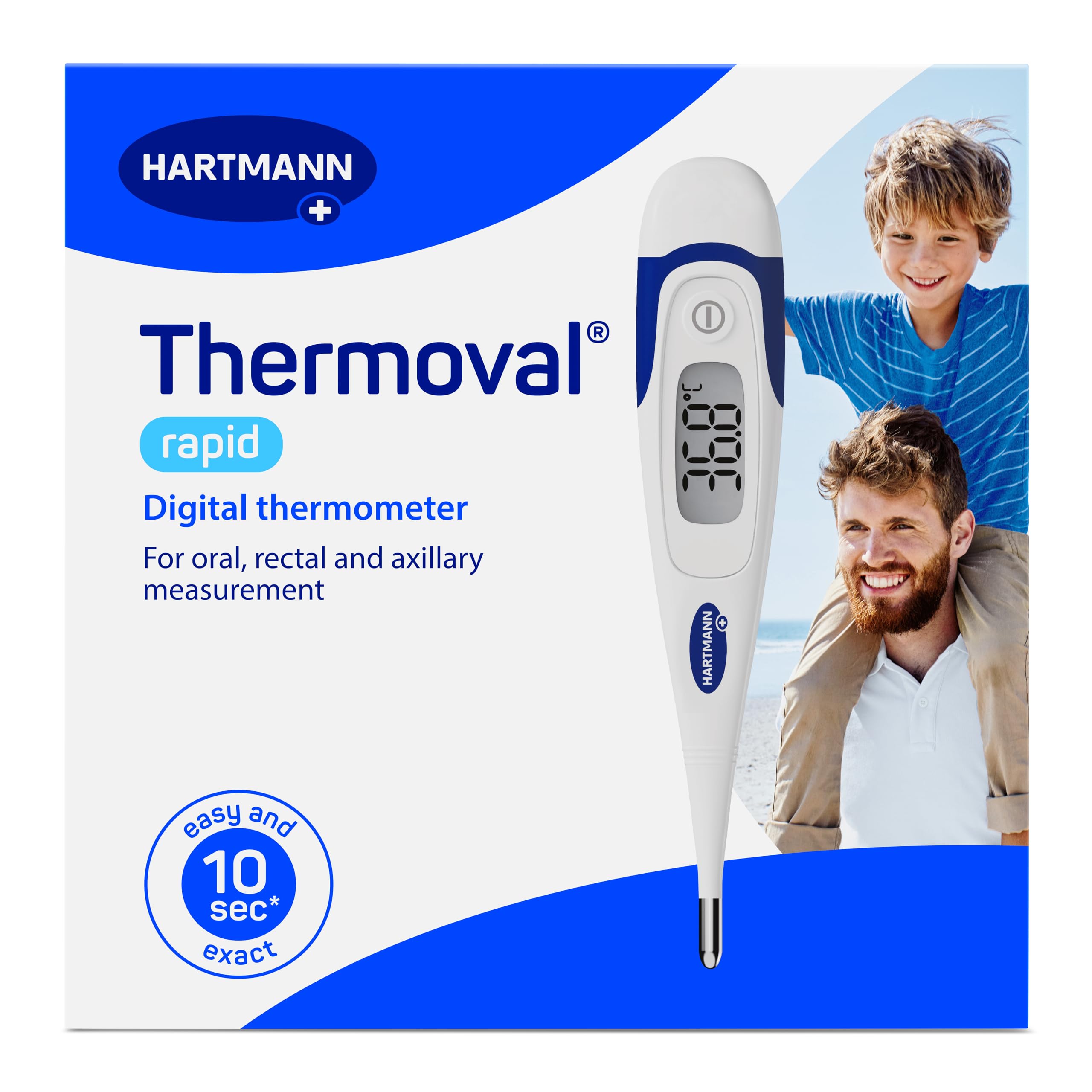 Thermoval® Rapid Termómetro médico rápido y electrónico para medir la temperatura de niños, bebés y adultos