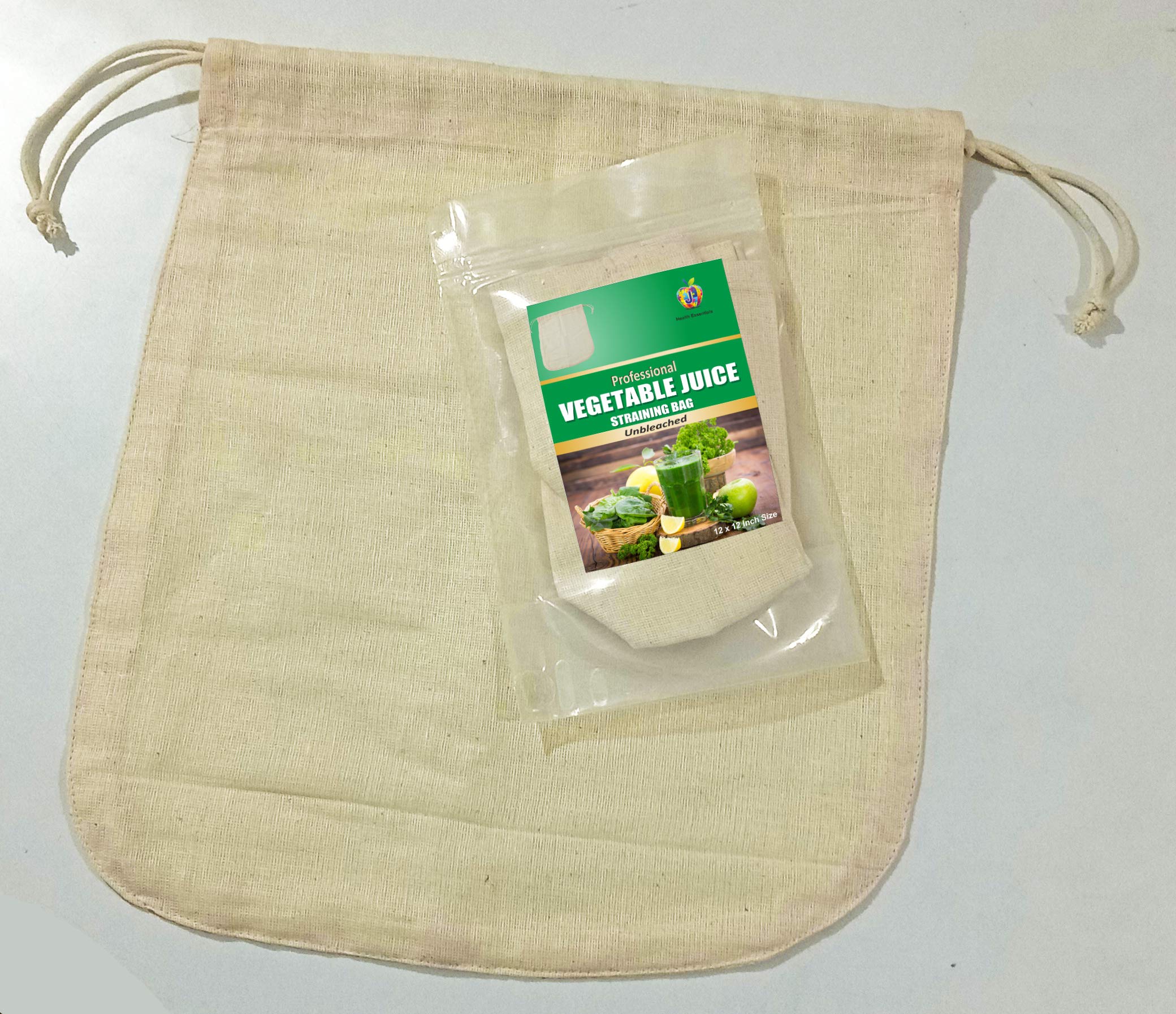 Jioo Organics Reusable Straining Bag, 12x12 inches, Cotton, Modern, 0.5 Quart, FOOD_STRAINER - Image 3 thumbnail