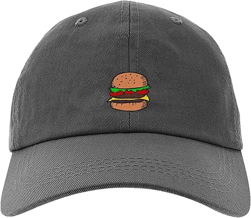 Miniatura 5 de owndis Gorra de hamburguesa bordada para hombres y mujeres gorra de béisbol ajustable Negro, Marrón, Gris oscuro, Azul marino/flor y brillo, Blanco