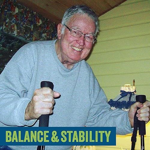 Miniatura 9 de York Nordic Bastones de senderismo y senderismo – Puños de espuma con correa nórdica – Ligeros, ajustables e ideales para el equilibrio – 2 piezas