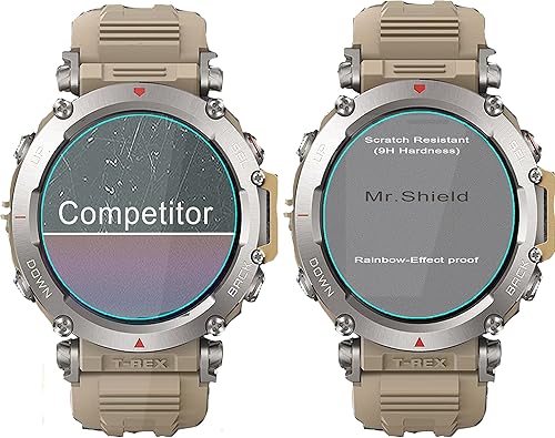Miniatura 5 de Mr.Shield [Paquete de 3] Protector de pantalla para Amazfit T-Rex Ultra/Amazfit T-Rex 2 [vidrio templado] [Vidrio japonés con dureza 9H] Protector