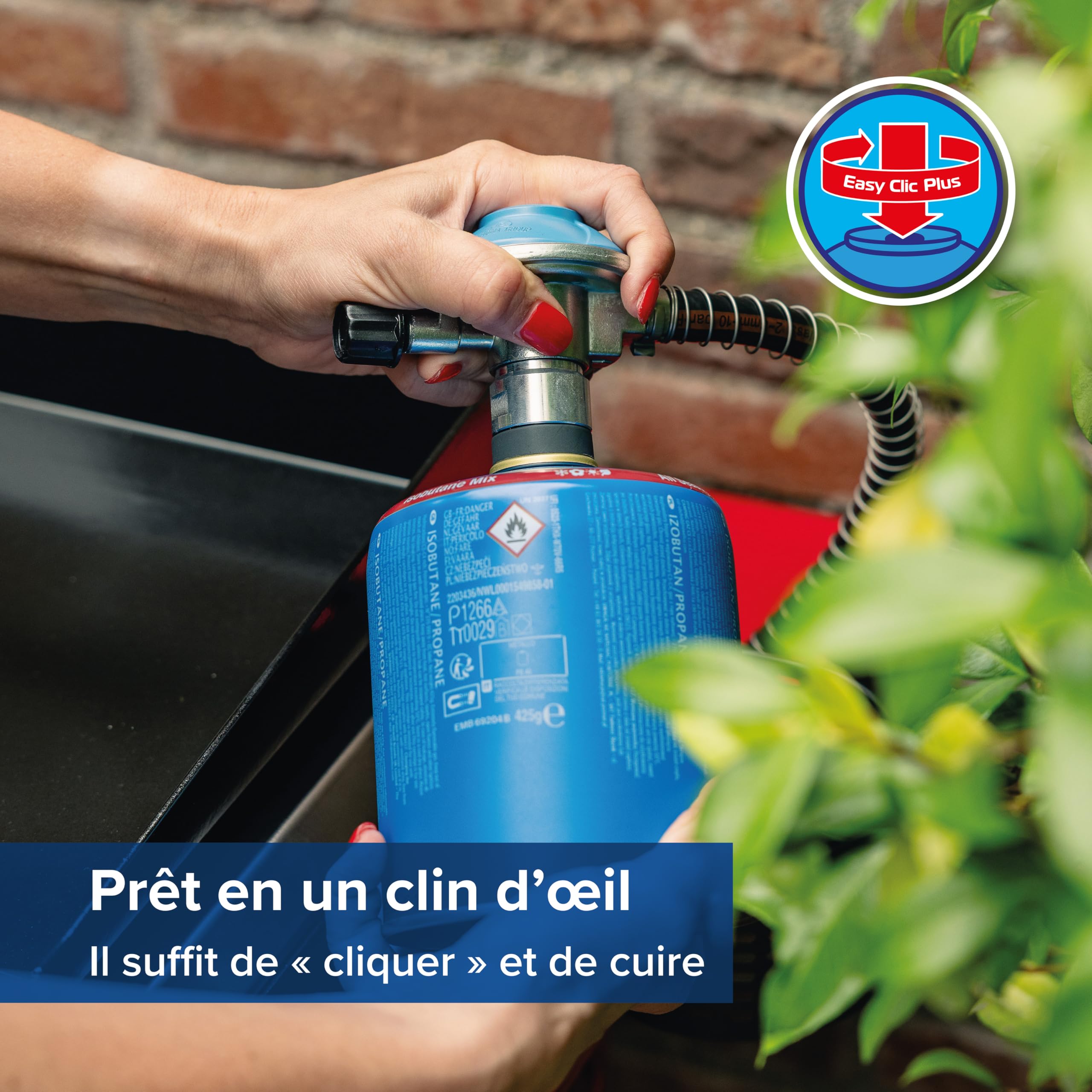Campingaz plancha à gaz Othello 1 CV | Plaque chauffante 2,8 kW | Barbecue de table portable | Surface en acier émaillé | Brûleur avec technologie BlueFlame | Nettoyage facile