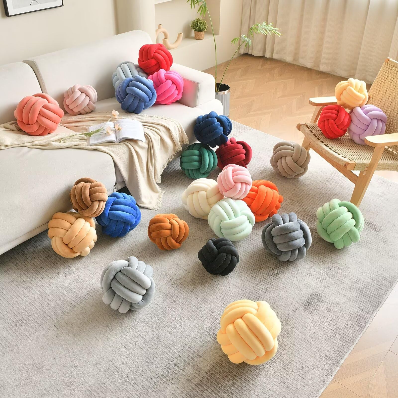 LUSJNGE Knot Pillow Ball Black Throw Pillow 8 Inch Small Decorative Pillows — product photo