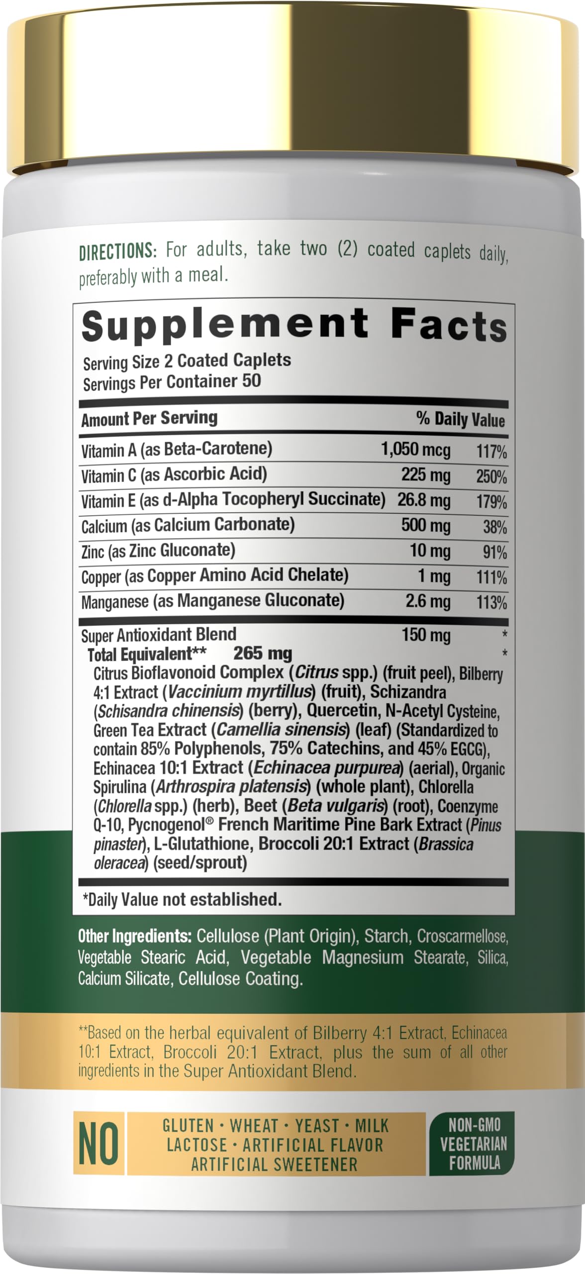 Carlyle Antioxidants Supplement | 100 Caplets | Nutritional Complex — Amazon image 2