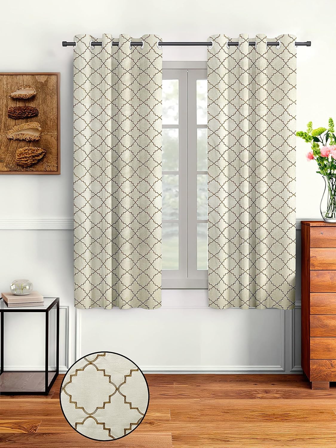 Amazon Brand - Umi Polyester Printed Curtains | Window - 5 Feet | Pack of 2 | Bedroom Living Room Kids Room | Heavy Knitting Door Curtain | 200 GSM | Washable |Cream (B0CWHCV6YP) Amazon Price History, Amazon Price Tracker