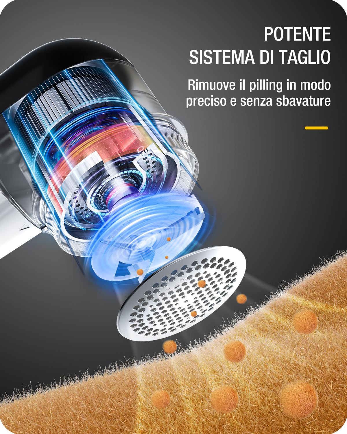 Levapelucchi Elettrico Ricaricabile Maxtachi - 6 Lame Con 3 Velocità, Display LED E Batteria 2000mAh - Foto 6