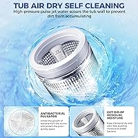 Vista 6 de Nictemaw Portable Washing Machine 15.6Lbs Capacity Portable Washer with Drain Pump 2.1Cu.ft Full-Automatic Compact Washer with 10 Programs 8 Water