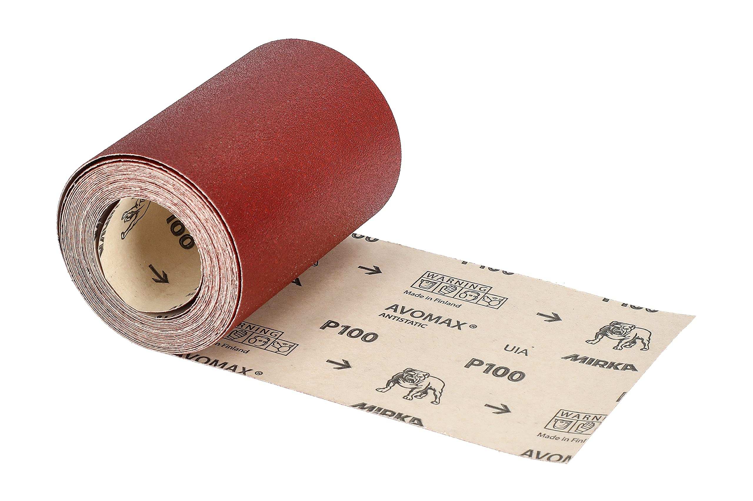 Mirka Schleifpapier Rolle Red 115 mm x 5 m Korn P100 1 Stück | Ideal zum Schleifen von Holz Metall Kunststoff hohe Schleifleistung lange Lebensdauer