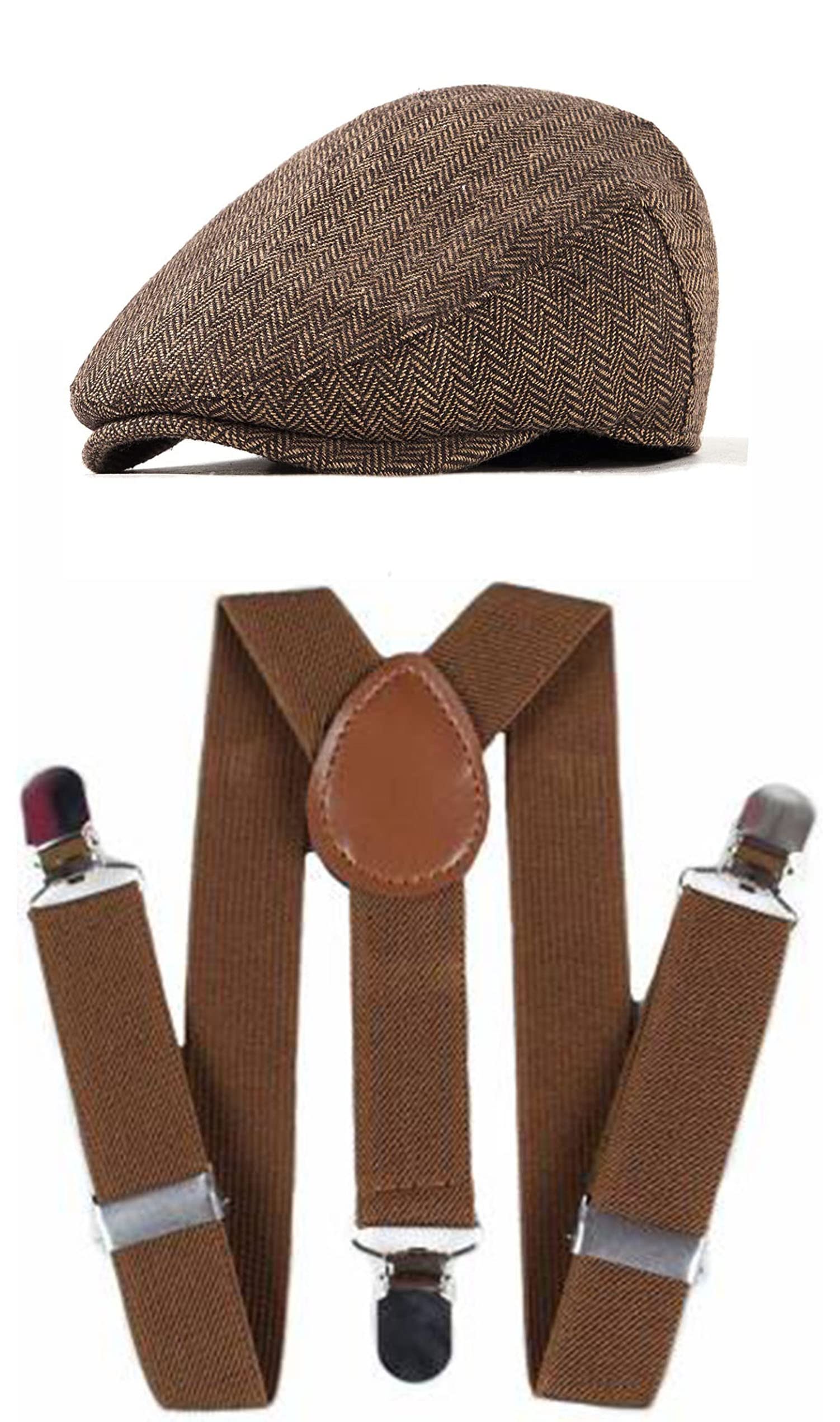 Y-Back Suspender with Newsboy Cap/Golf Cap - Peaky Blinder