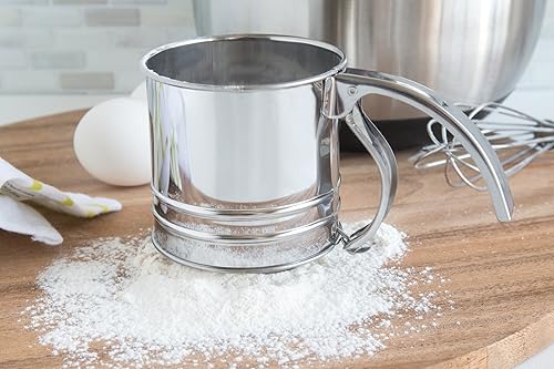 Miniatura 3 de Fox Run Tamiz de harina, acero inoxidable, 1 taza, metálico