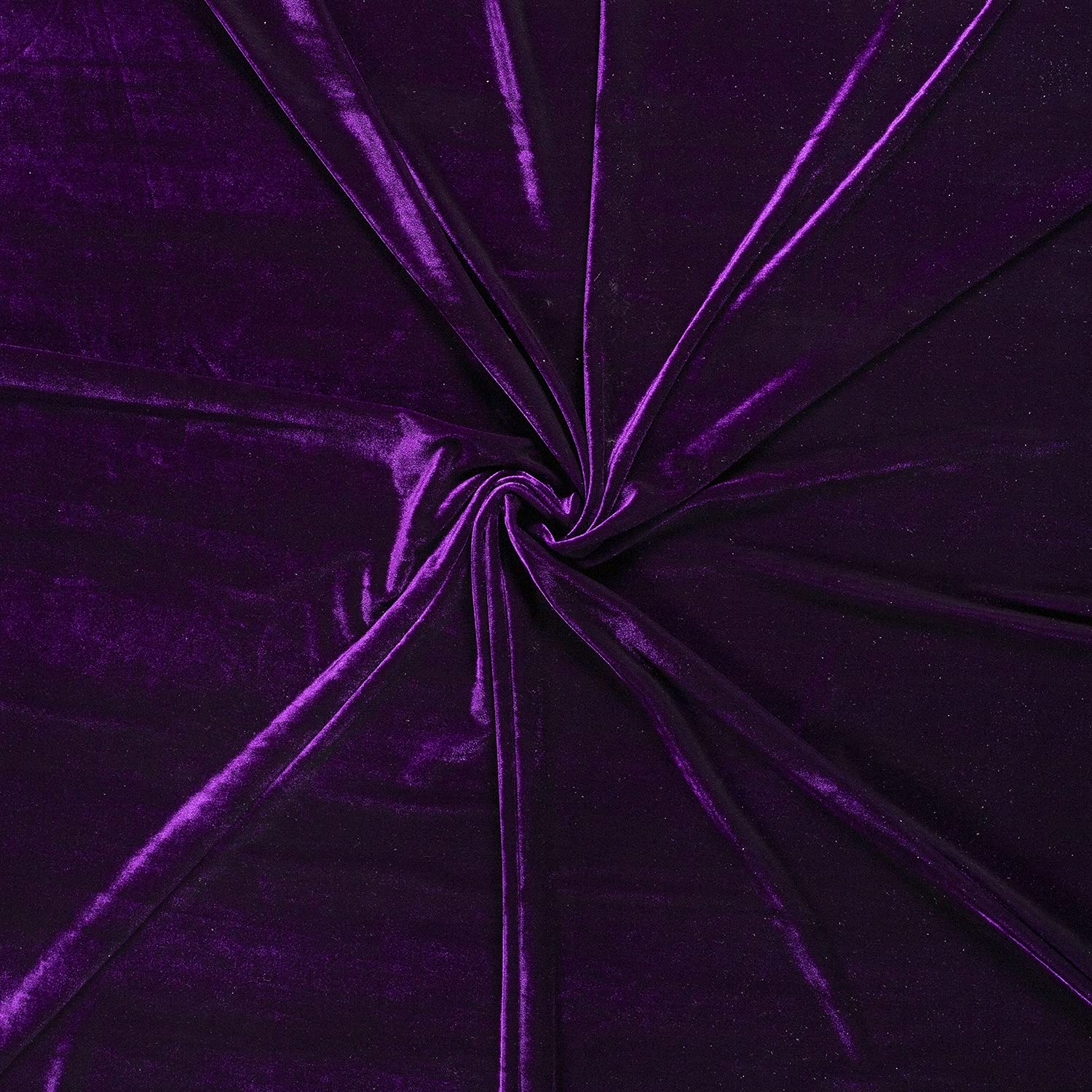 Luxury Stretchy Shiny Velvet Fabric Material - Dark Purple, 1MTR 150x100cm
