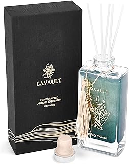 Lavault Reed Room Diffuser - Promotes Relaxation & Well-Being with Unique Scent Blends and Cloudy Glitter Oil - Long-Lasting Scent Diffusers for Home -Air Freshener - Green - Chance Aroma