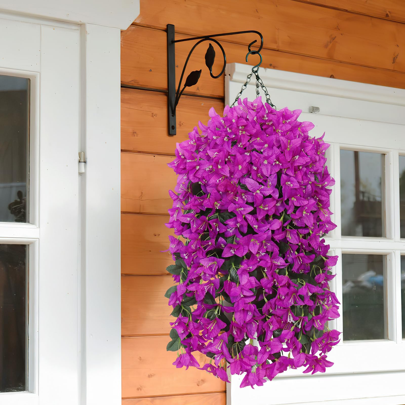 2 Pezzi Fiori Artificiali da Appendere Fiori Finti Pianta Artificiale da Esterno Bouganvillea Fiori Artificiali Resistente ai Raggi UV Fiori Finti per Decorazioni Giardino Balcone, Viola