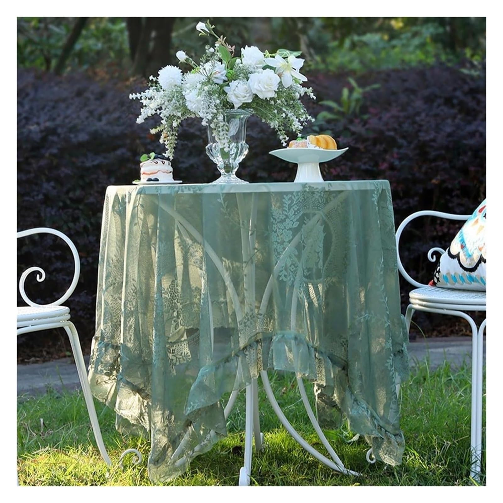 LuMOUzhou Lace Tablecloth Multicolor 140x(100-240) cm(Grün,140x180cm)