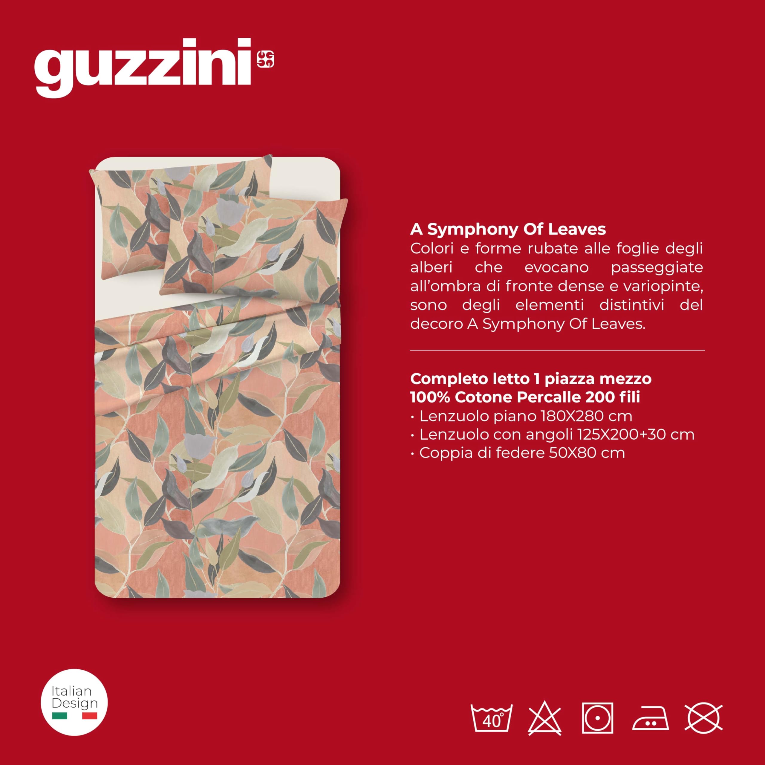 GUZZINI Classic - komplet pościeli bawełnianej perkalowej z prześcieradłem na łóżko queen size 180 x 280 cm + 1 prześcieradło z gumką, pokrowiec na materac na łóżko podwójne 125 x 200 cm, materac 30