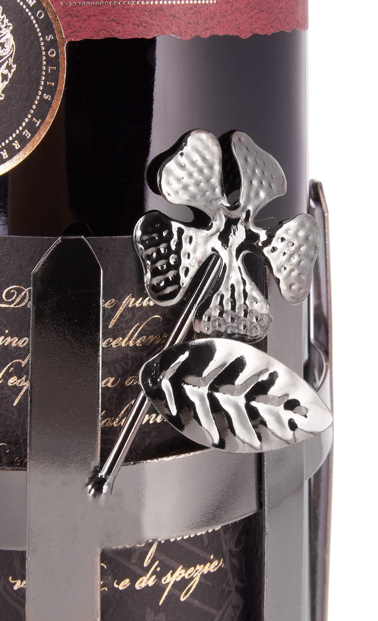 Brubaker Coppia Portabottiglie Vino con Cane - Oggetto Decorativo - Supporto per Bottiglie di Metallo - con Biglietto d'Auguri per il Vino Regalo