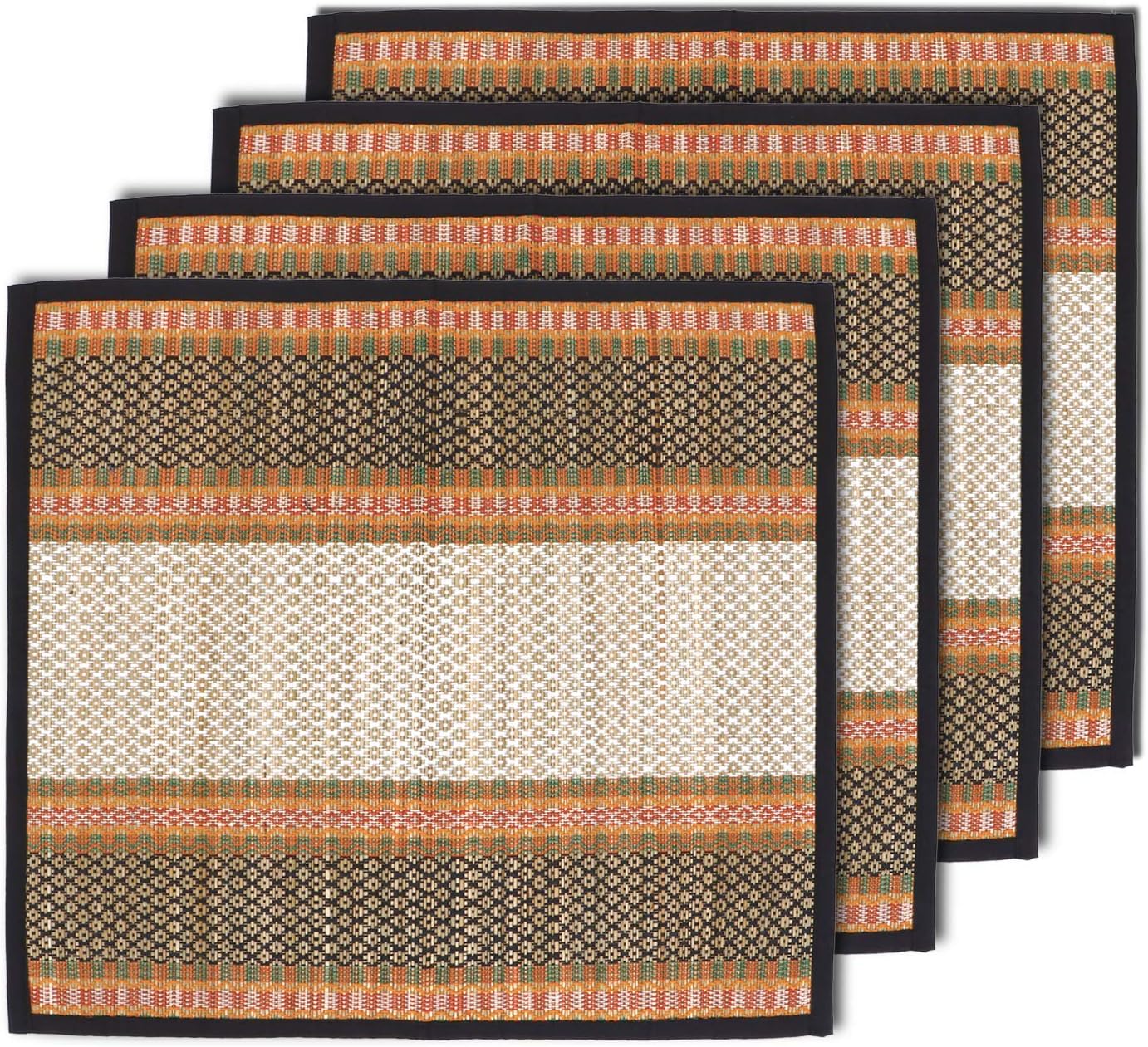 River Grass Pooja Floor Mat Aasan 4 Piece by Indian Collectible