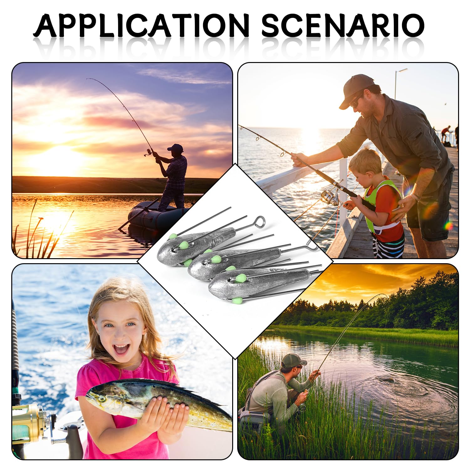 5 Piezas78g Plomo Plomos Pesca Plomos de Pesca Surfcasting | Plomos de Pesca Surfcasting Cuatro Pies Accesorios de Pesca para la Pesca en el Mar y al Aire Libre