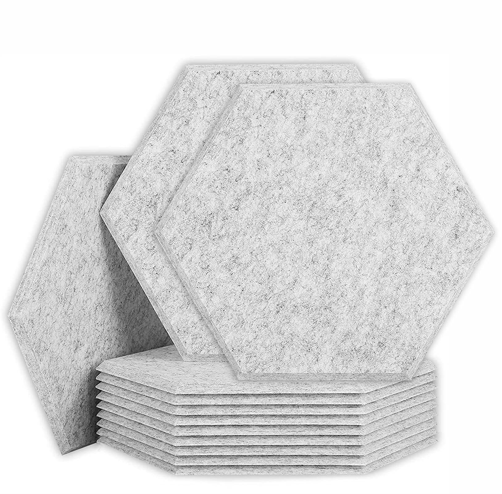 Panneaux Acoustiques Hexagonaux 12 Pièces – Mousse Anti-Bruit Haute Densité 30×25×1 Cm Autocollante
