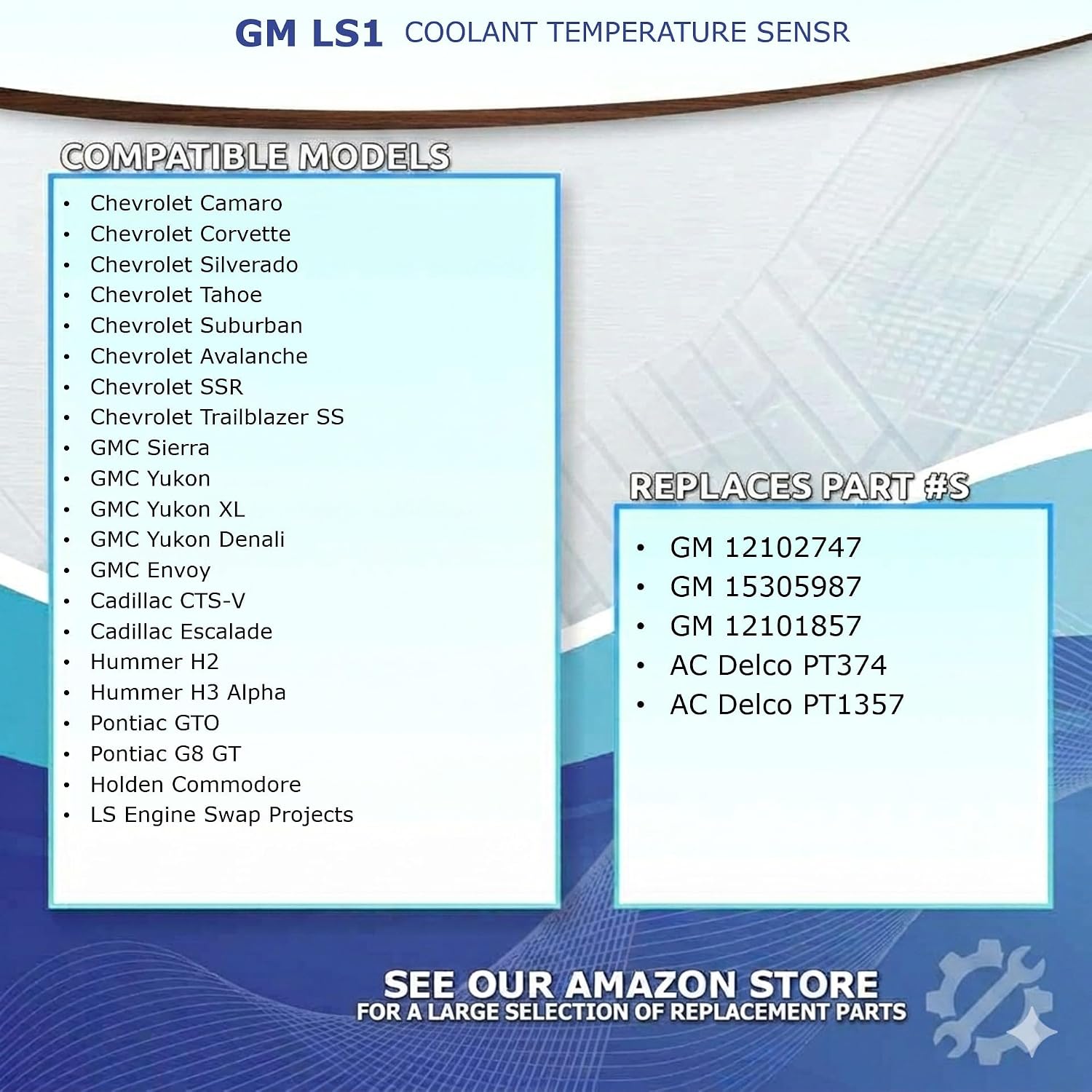 GM LS1 Coolant Replacement Temperature Sensor CTS Connector Harness 3-Wire | Made in The USA | 12 Month Warranty