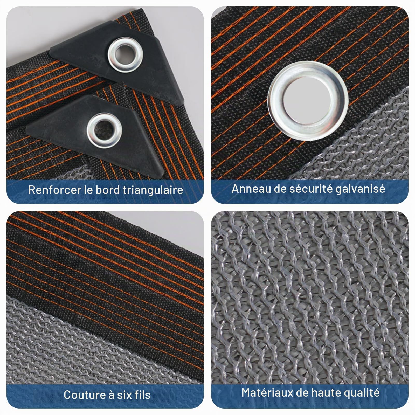 Voile d'ombrage de jardin - Avec œillets - Protection solaire - 4 x 5 m - Filet d'ombrage pour balcon, serre, plantes, terrasse, poulailler, piscine - Brise-vue - Coupe-vent - Perméable à l'eau