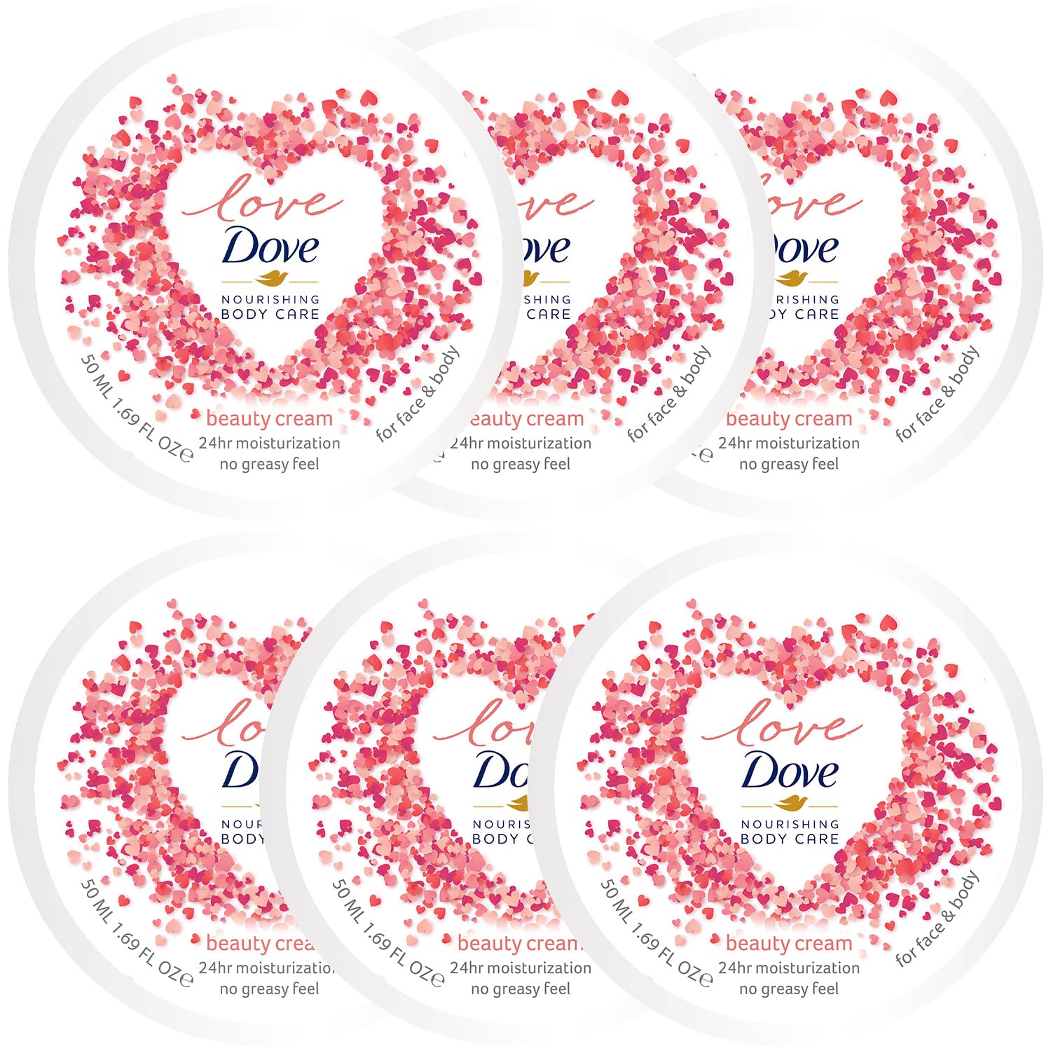 Dove Body Love Beauty Cream, Face & Body, 6-Pack – 24H Moisturizing Cream for Dry Skin, Travel-Size, 1.69 Fl Oz Ea Dove Body Love Beauty Cream, Face & Body, 6-Pack – 24H Moisturizing Cream for Dry Skin, Travel-Size, 1.69 Fl Oz Ea