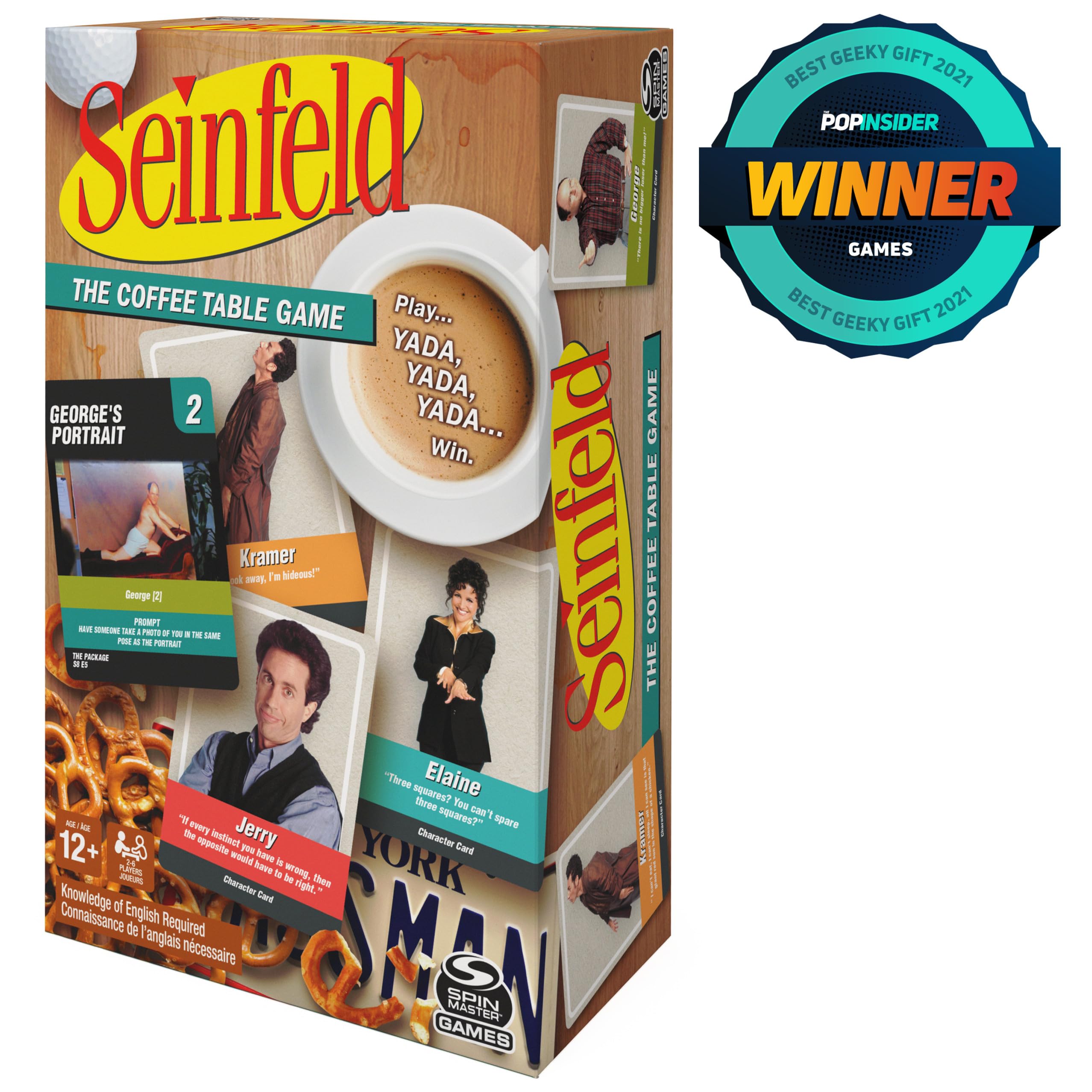 Seinfeld TV Show, The Coffee Table Board Game, Fun and Hilarious Adult Party Game for Ages 12 and up