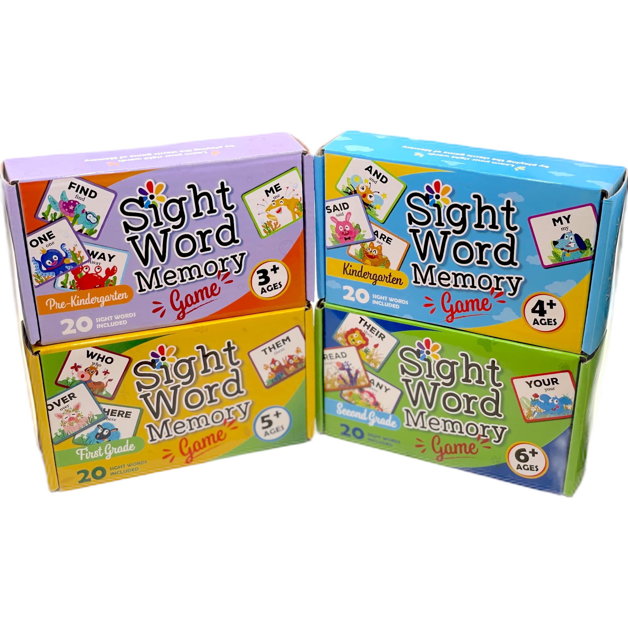 Sight Word Memory Game / Matching Game. Reading and Language Building for Grades Pre-Kindergarten through Second Grade. Early Children's Reading Educational Game. Learn to Read (First Grade)