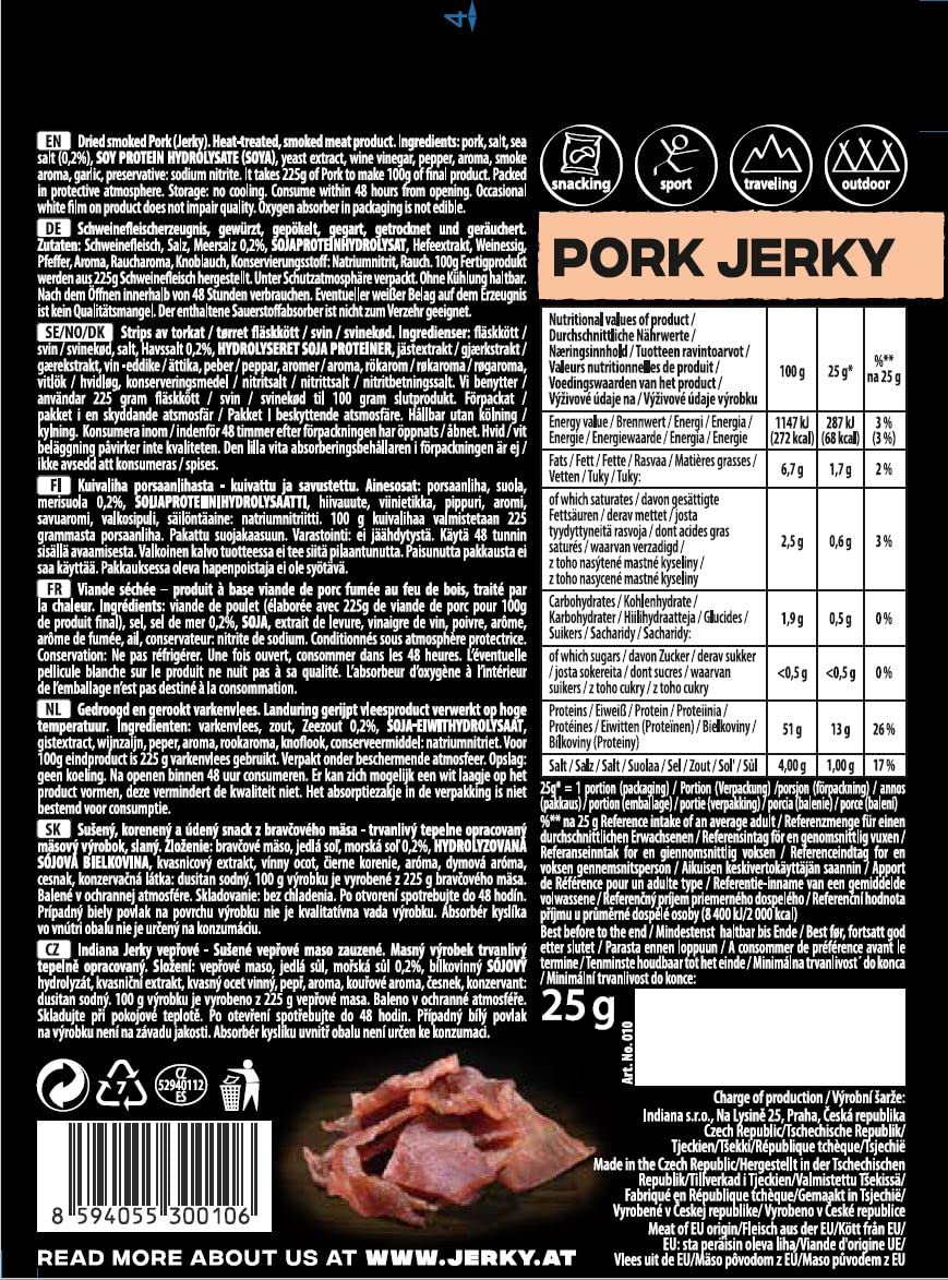 Indiana Jerky Wieprzowina (90 g x 8 szt.)