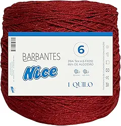 Barbante Parafinado Colorido Para Crochê Fio 6-1kg (VERMELHO BORDO)