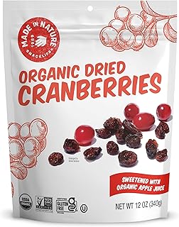 Made In Nature Organic Dried Cranberries, 12 Ounce (Pack of 1) – Sweeten...