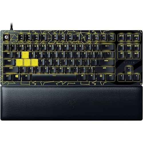 Razer Huntsman V2 TKL Gaming Keyboard: Fast Linear Optical Switches Gen2, Sound Dampeners, 8000Hz Polling Rate, Detachable Type-C Cable, UV-Coated Keycaps, Wrist Rest - ESL Edition