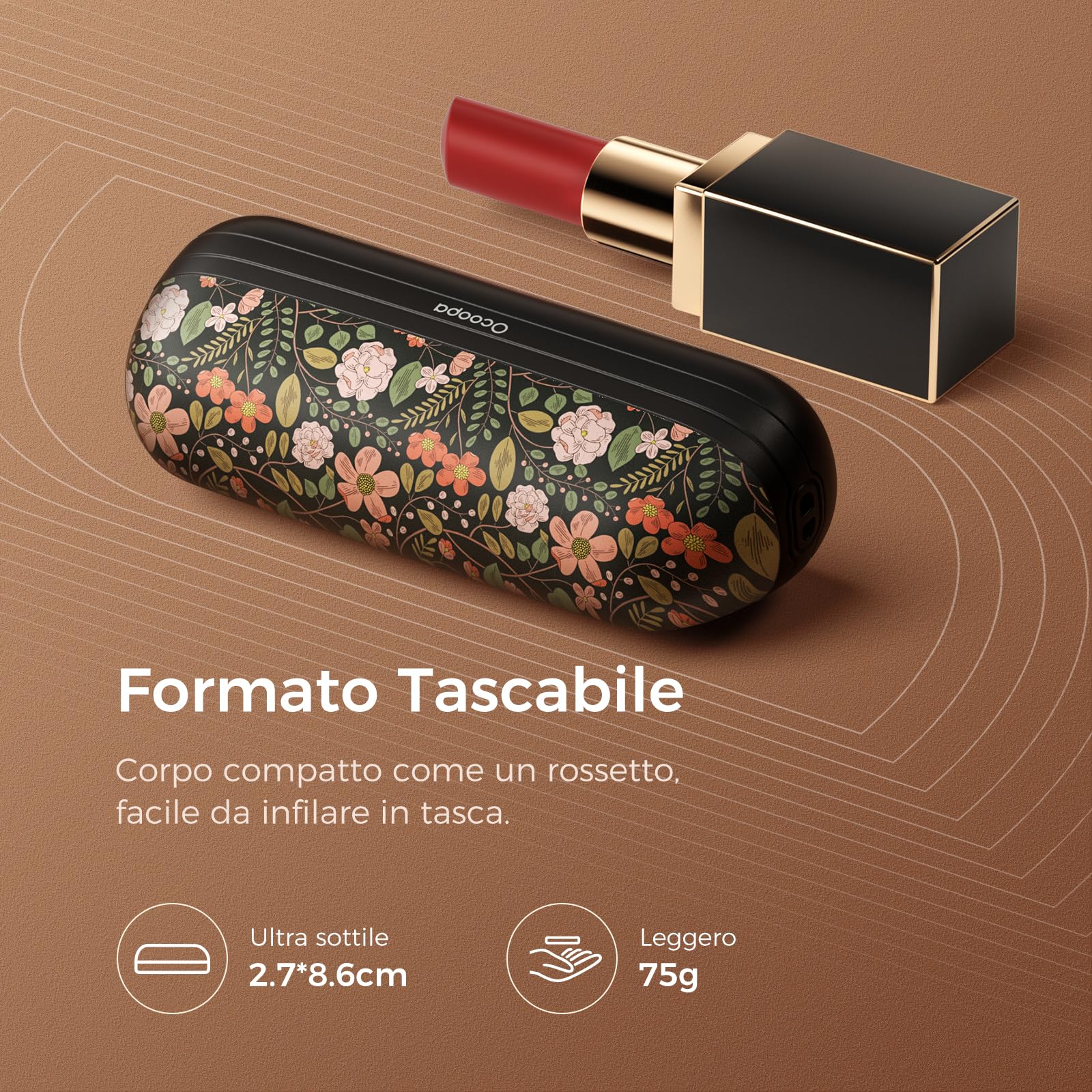 OCOOPA Scaldamani Ricaricabili 2 in 1, Scaldamani Elettrico Magnetico 5200mAh, Scaldamani Tascabili, 3 Livelli di Riscaldamento Fino a 52 ℃, Regali da Campeggio per la Pesca per Uomo, UT2s Mini