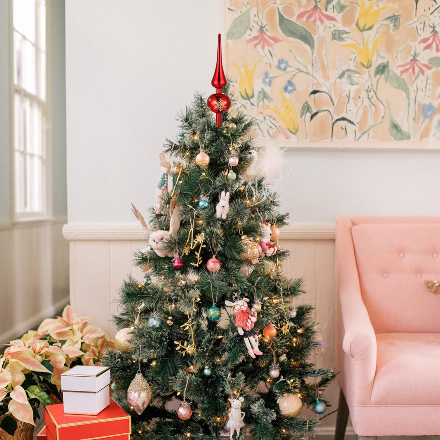 Homoyoyo 15pcs Christmas Tree Treetop Decor Decorative for Festive Xmas Tree Decoration for Holiday Parties and Home