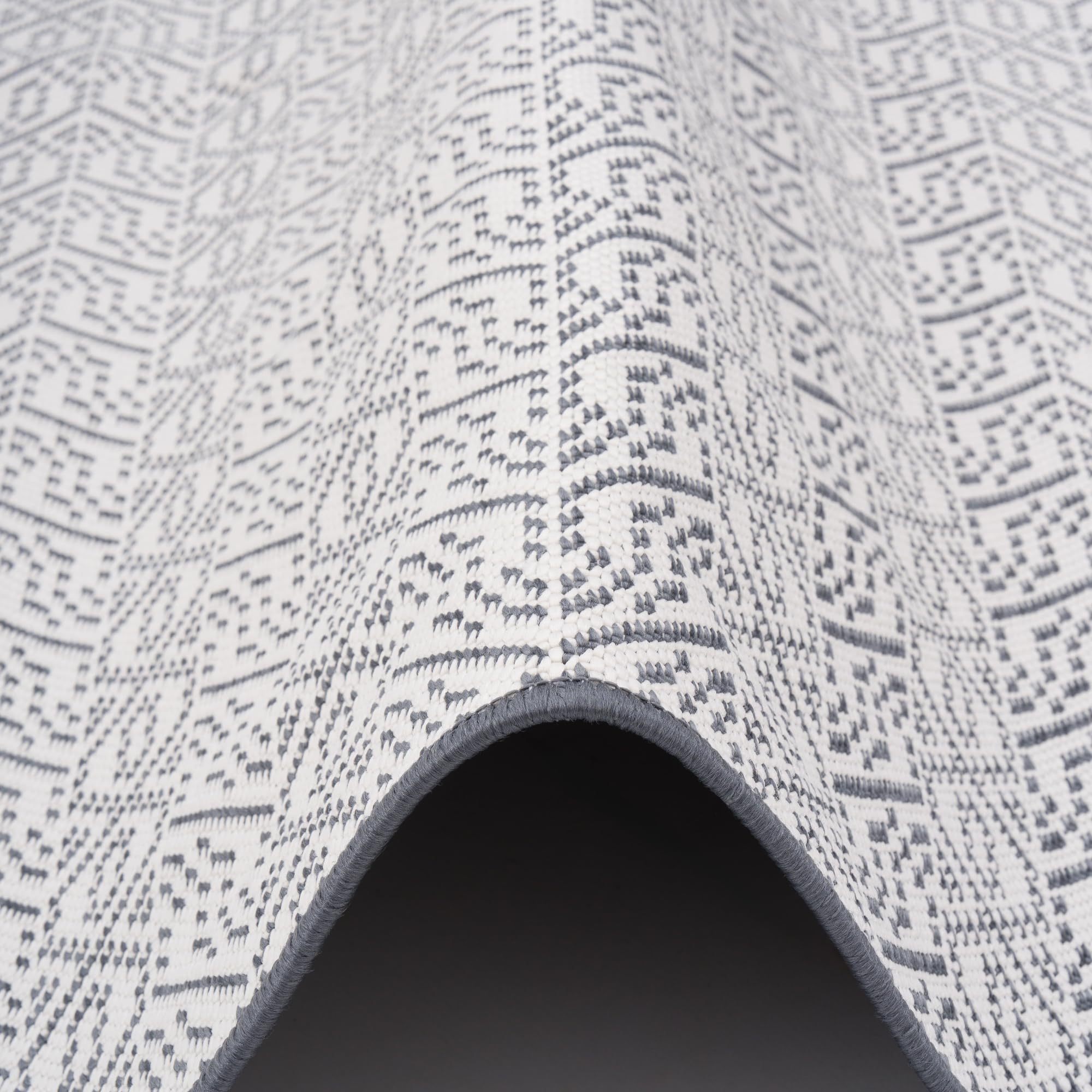 Snapstyle Tapis de Couloir intérieur-extérieur réversible Cape Cod Gris Trend, Résistant aux UV, Imperméable, Facile à Entretenir, Résistant, Idéal pour terrasse, Balcon, Couloir