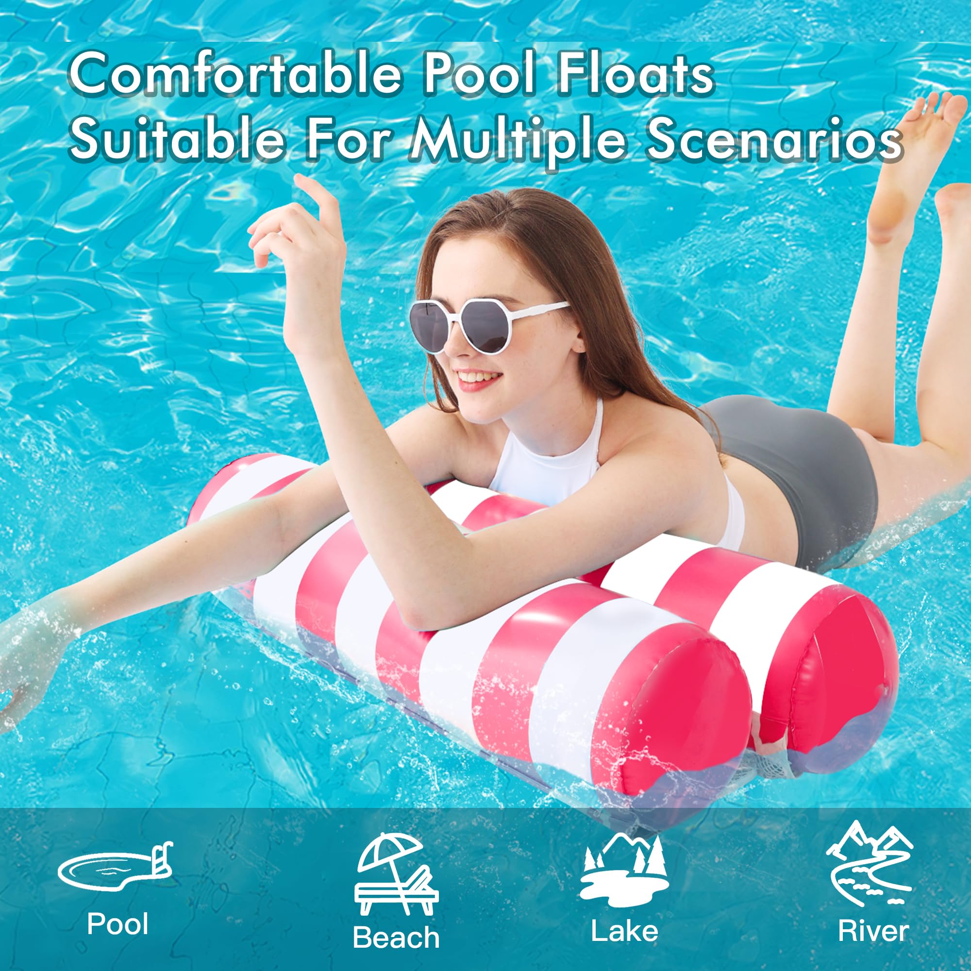 Flex Connex Jumbo Pool Noodles - 4 Pack, 60 Inch X 3.5 Inch, Solid Foam For Swimming, Exercise & Crafts