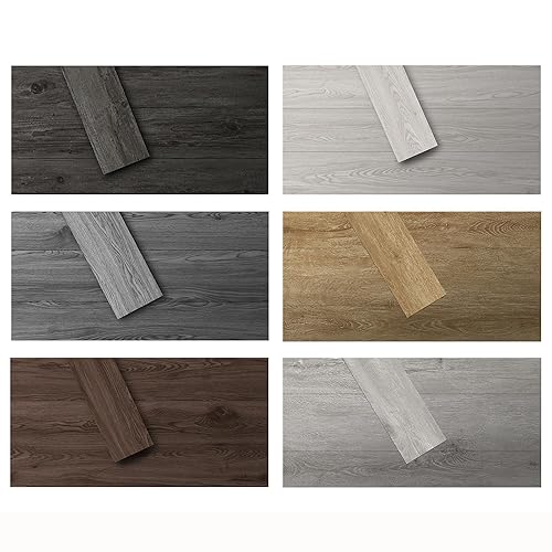 Nefish Suelo de vinilo de lujo para despegar y pegar, 36 piezas de 54 pies cuadrados, azulejos de suelo con aspecto de madera, impermeables, fáciles