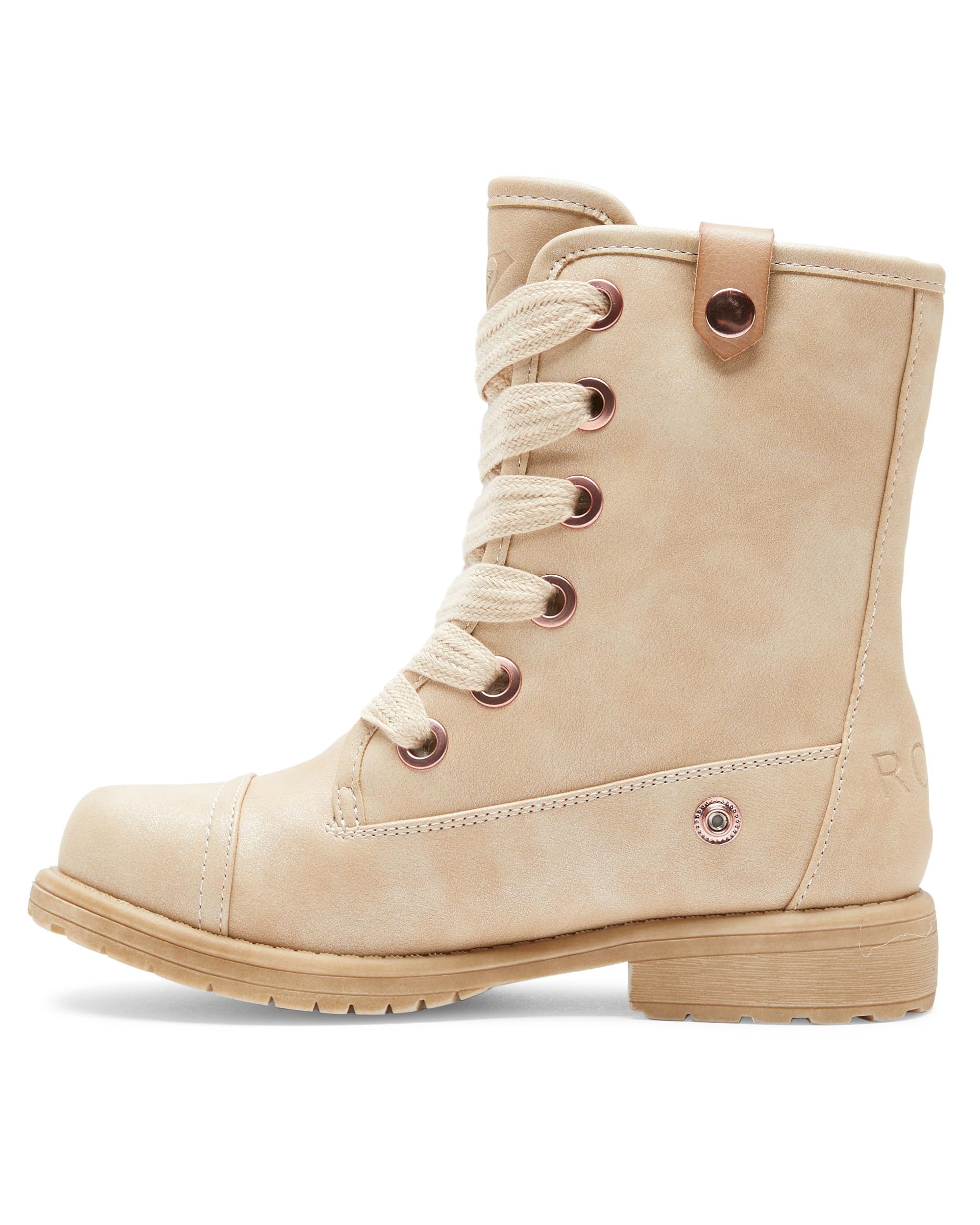Roxy Unisex-Child Bruna Combat Boot, Champagne, 13 Little Kid