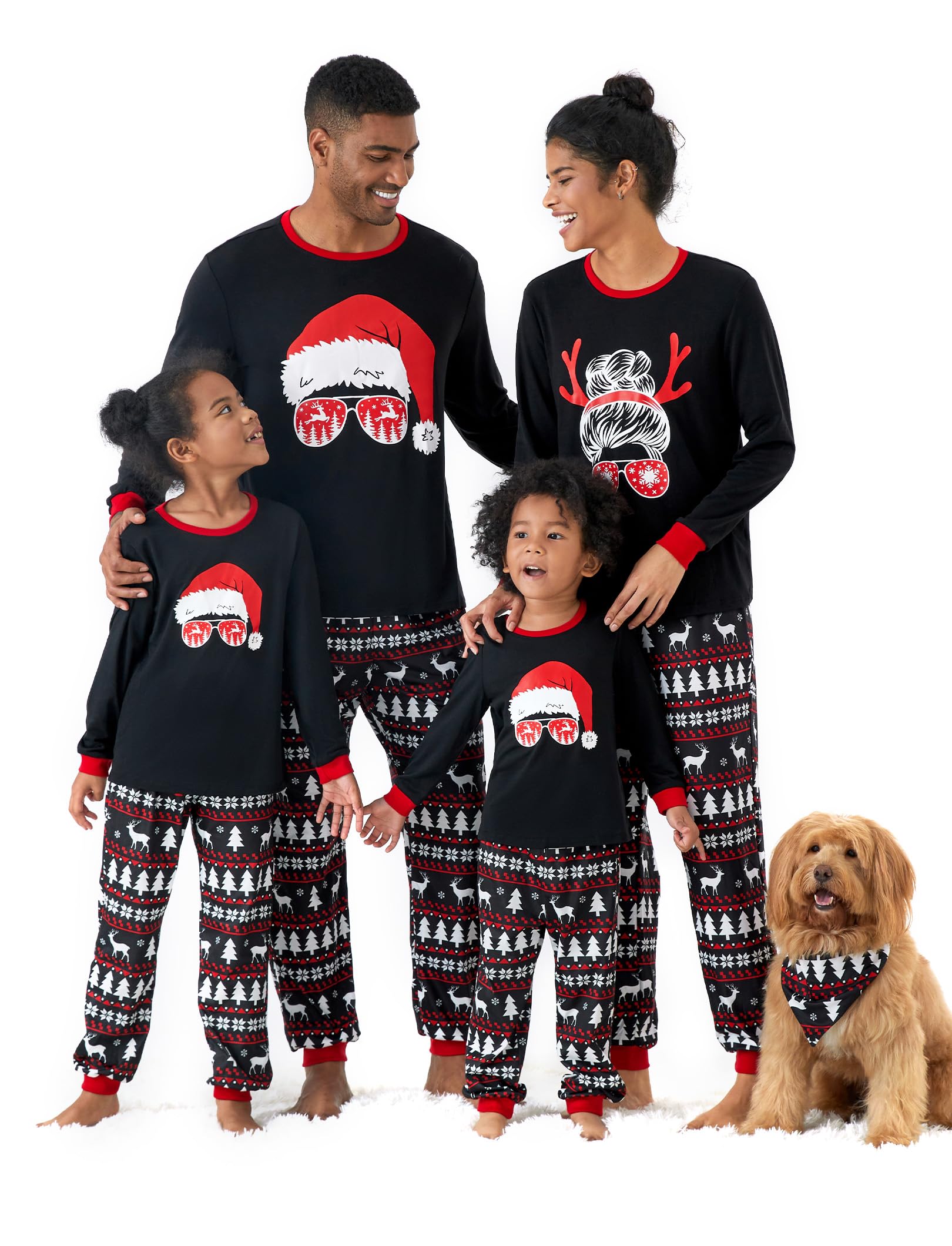 PATPAT - Pigiama Natale Famiglia Coordinati - Pigiami Natalizi per Tutta la Famiglia - Pigiama Donna Invernale - Pigiama Natale Coordinati Coppia - Pigiami Coppia- Pigiama Uomo Invernale