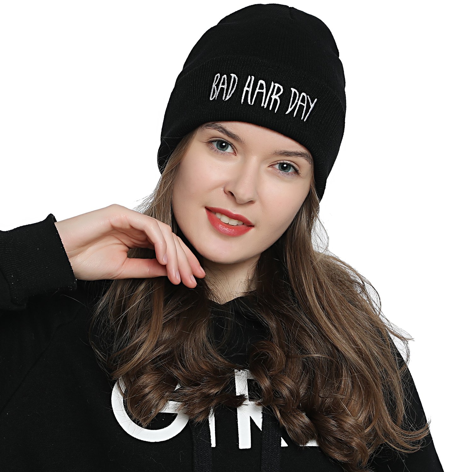DonDon Mütze Damen Beanie Statement Wintermütze