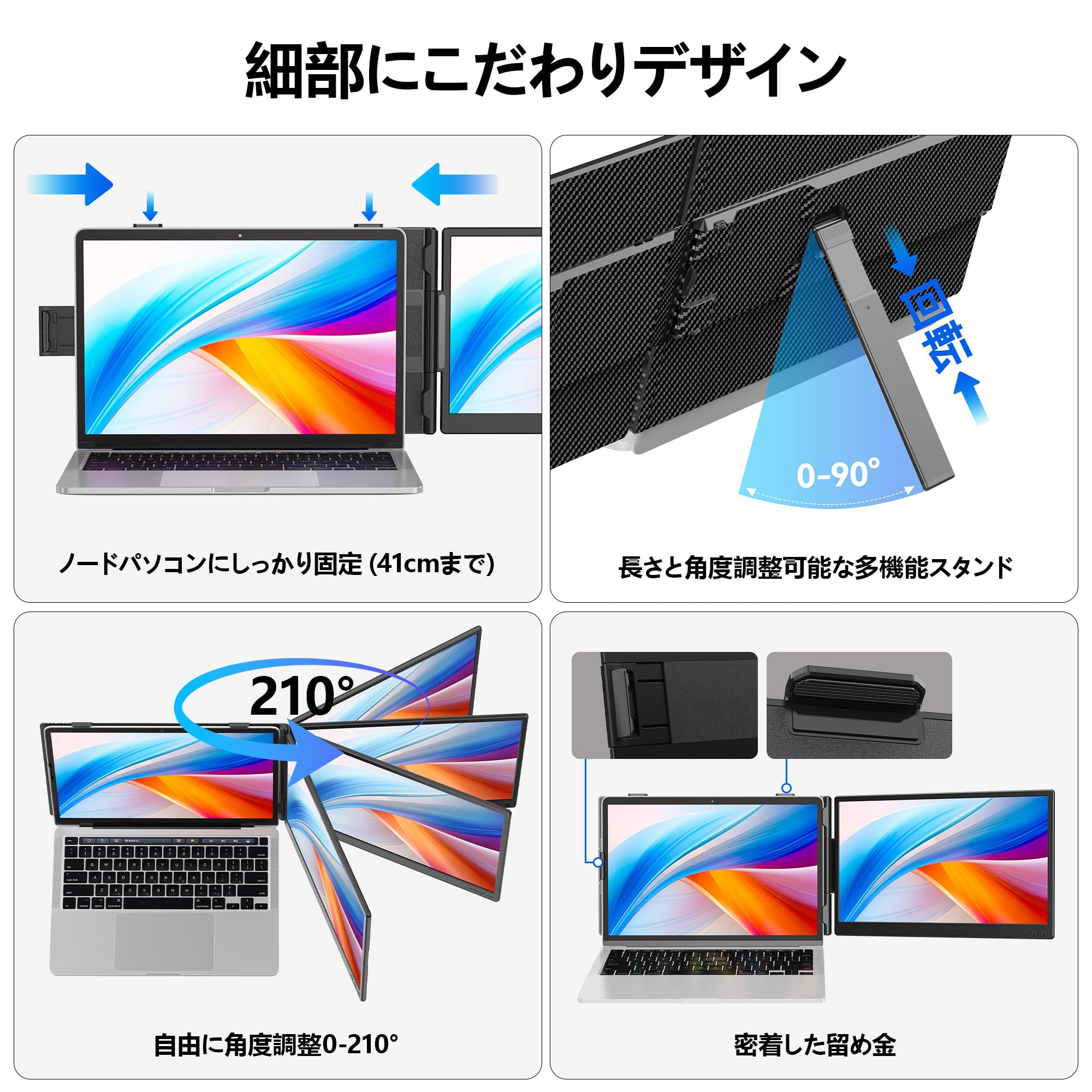 Amazon.co.jp: ノートパソコン用モニター 14インチ 2画面 デュアル