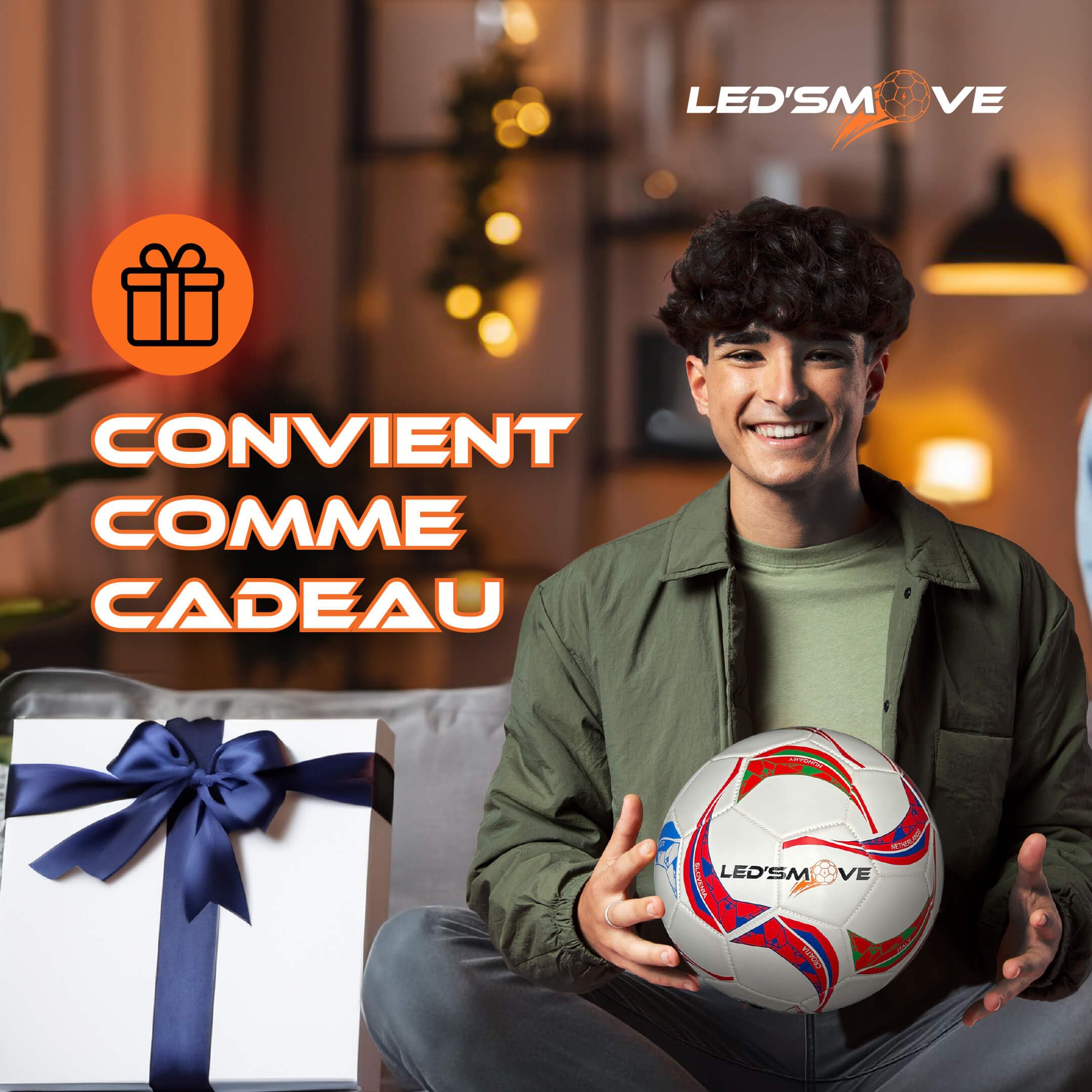 LED'S MOVE LS1 Ballon Lumineux LED Football Taille 5, Ballon de Foot Lumineux Rechargeable USB-C, Ballon Football Enfant pour Jardin Parc Camping, Cadeau Original Ans Garçon Fille Jouet Extérieur
