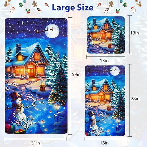 Miniatura 3 de ASPMIZ Juego de 3 toallas de playa de Navidad con toalla de baño, toalla de mano, paño de lavado, toalla de baño absorbente de microfibra para árbol