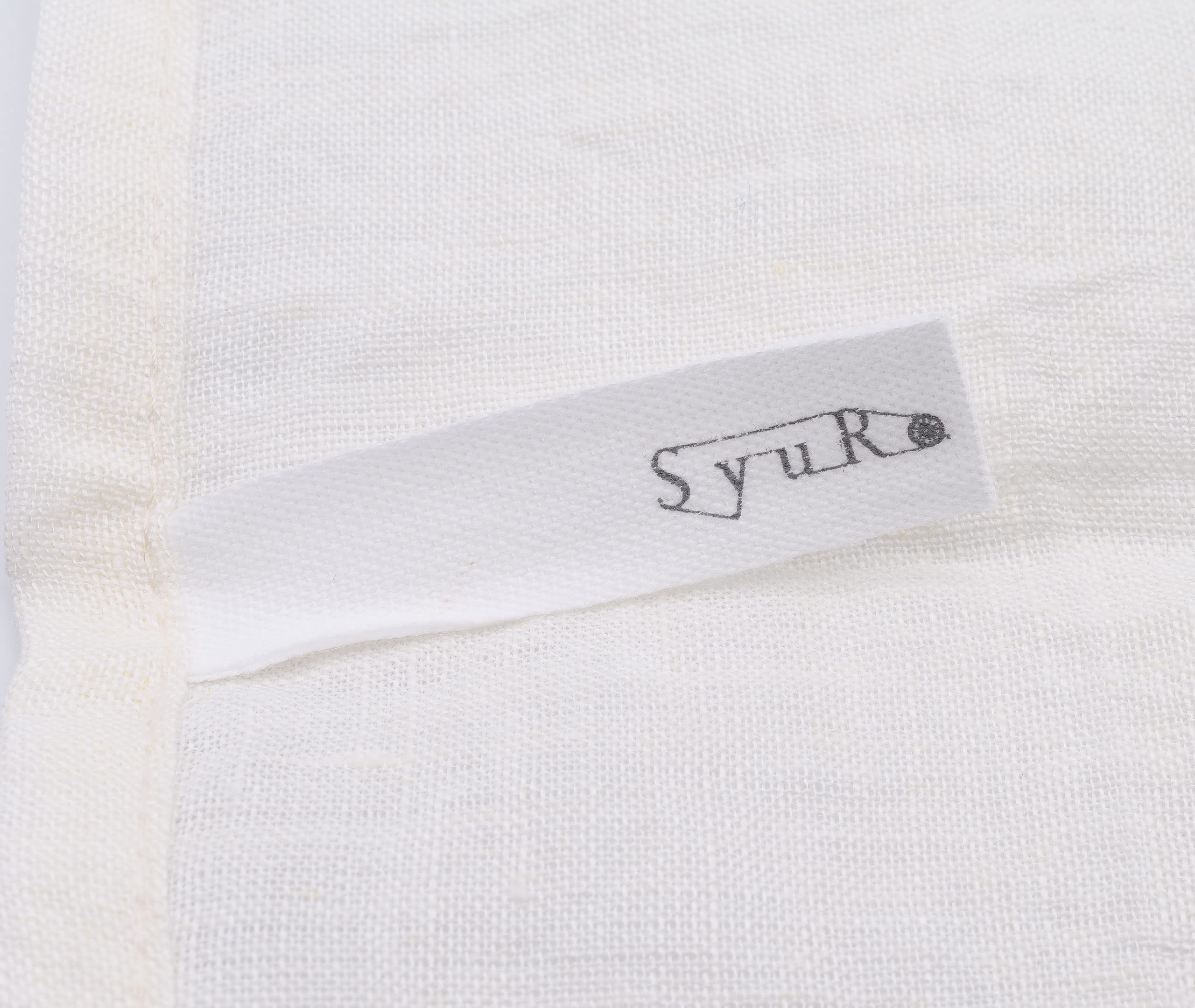 SyuRo - Strofinaccio in lino intrecciato a mano, colore: bianco