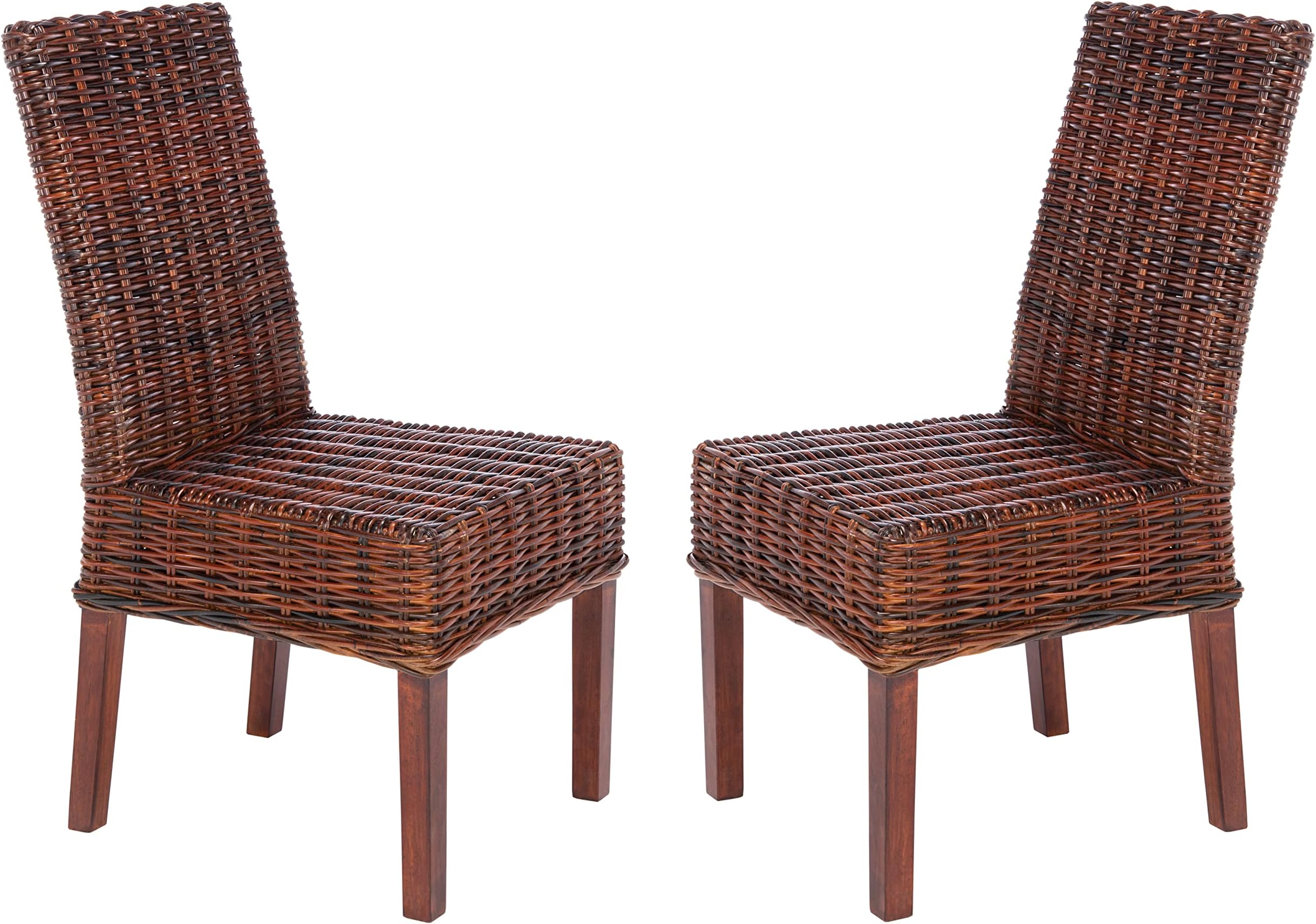 Safavieh Home Collection Aubrey Walnut Wicker Side Chair