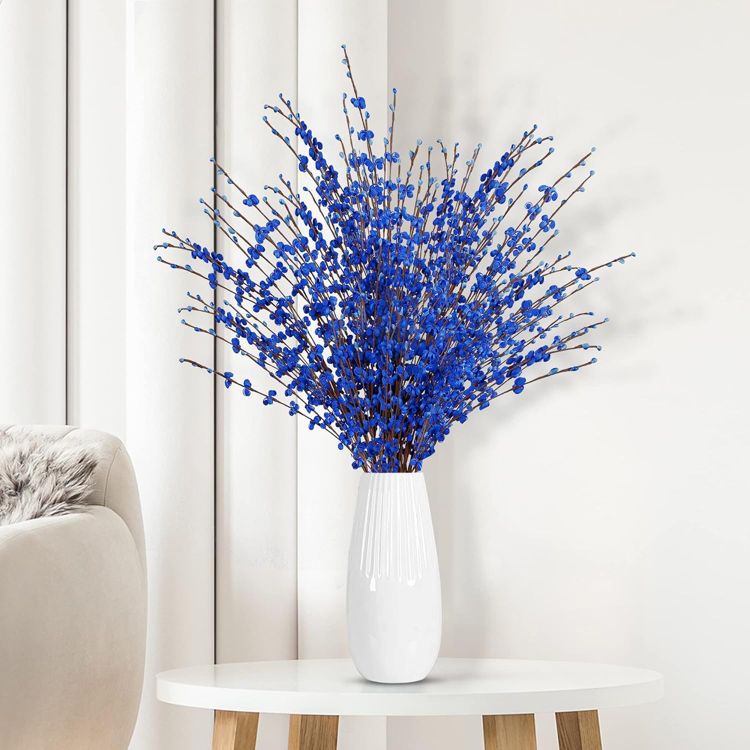 Sggvecsy 10 Pcs 29.5’’ Long Artificial Jasmine Flowers Tall Fake Flower Bouquet Faux Jasmine Plants Dry Branches for Wedding Home Party Office Hotel Restaurant Kitchen Decoration(Blue) - Image 6